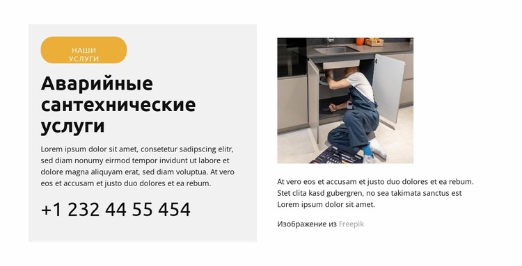 Ремонт течи в туалете Шаблон Joomla