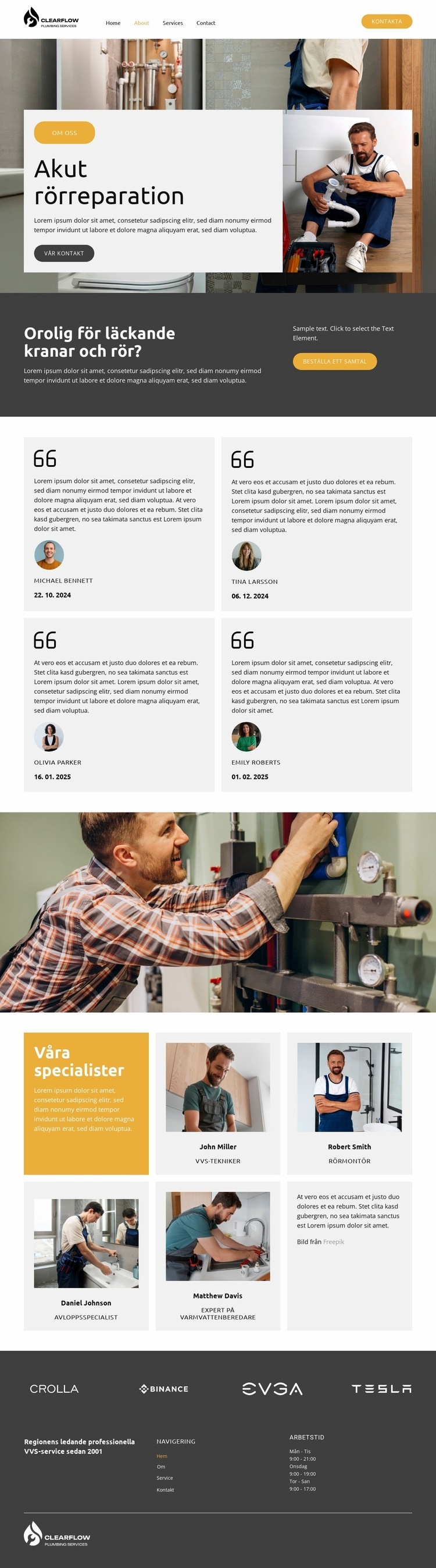 Akut VVS-tjänster Mall