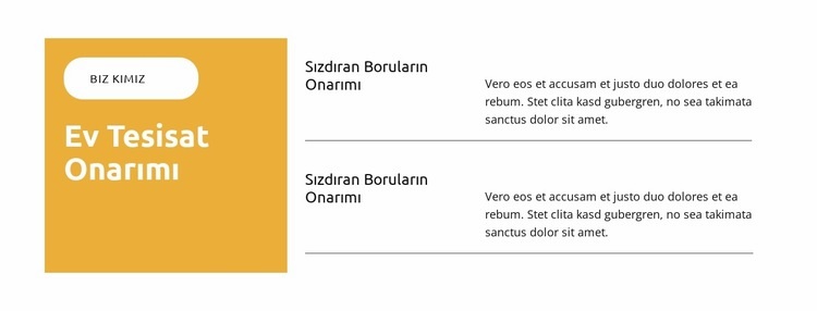 Sızdıran Boruların Onarımı Şablon