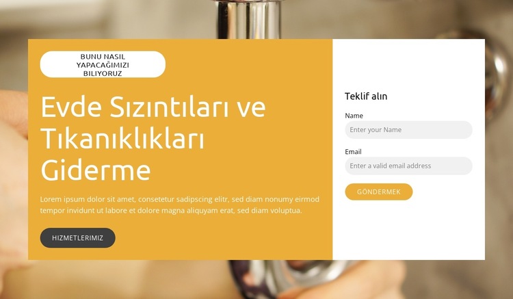 Ev Tesisat Onarımı Web Sitesi Şablonu