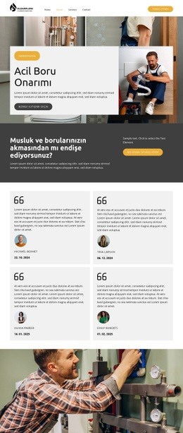 Acil Tesisat Hizmetleri Web Sitesi Tasarımları