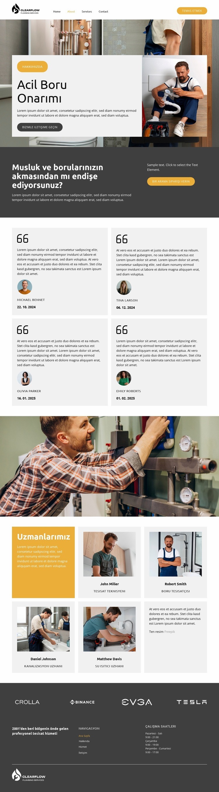 Acil Tesisat Hizmetleri Web sitesi tasarımı