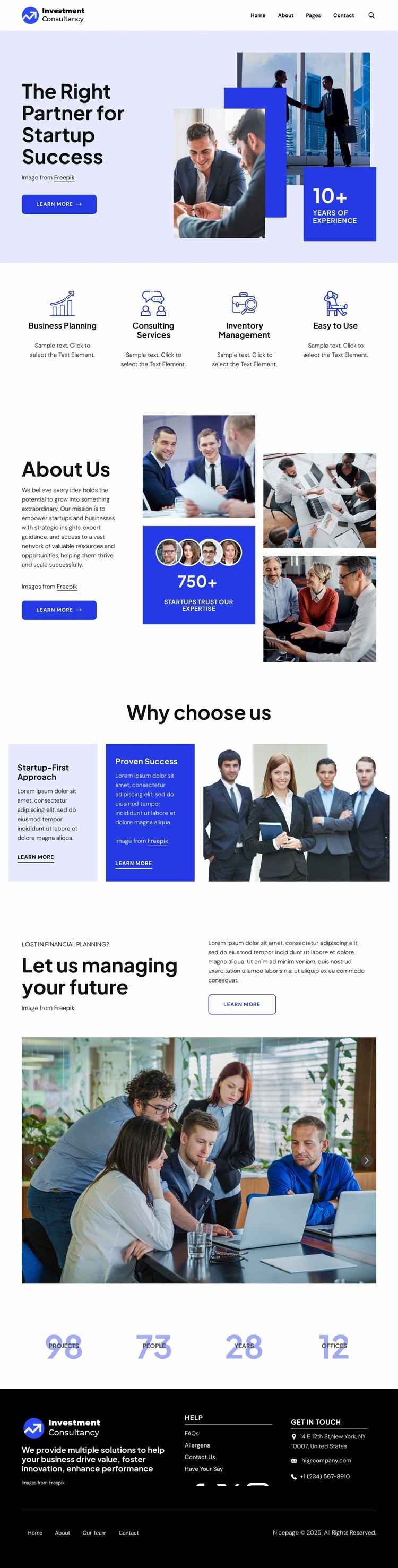 Partner for startup success Website Builder Templates