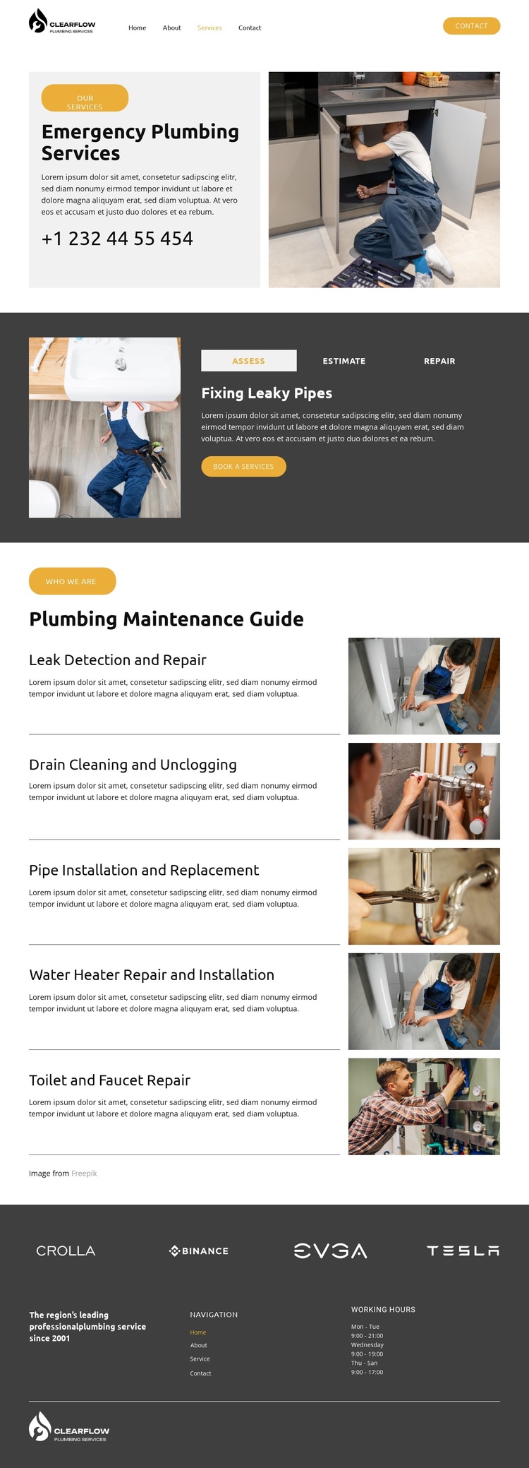 Leak Detection and Repair Website Builder Software