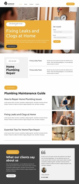 Repair Home Plumbing Landing Pages