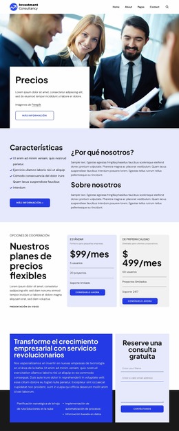 Precios de las empresas de inversión Plantillas Joomla
