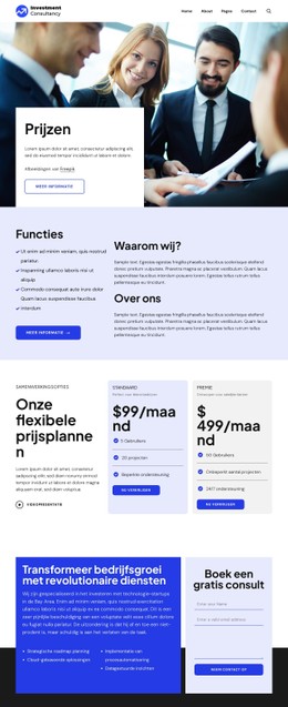 Prijsstelling van beleggingsmaatschappijen CSS-sjablonen