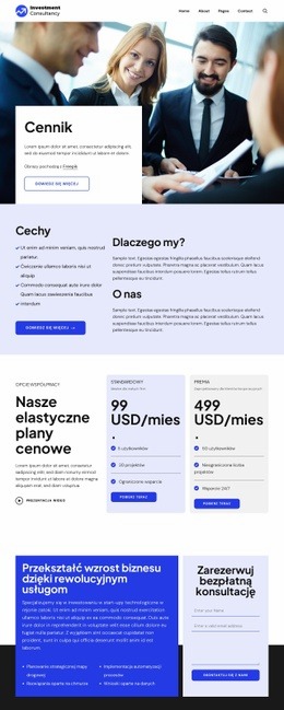 Cennik firm inwestycyjnych Projekty witryn internetowych