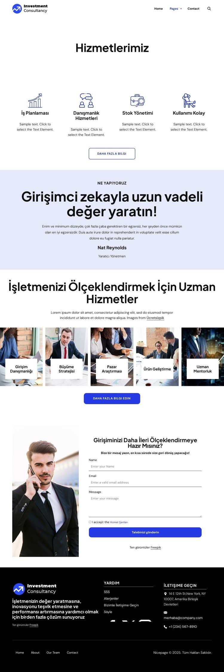 Başarıyı birlikte inşa ediyoruz Bir Sayfa Şablonu