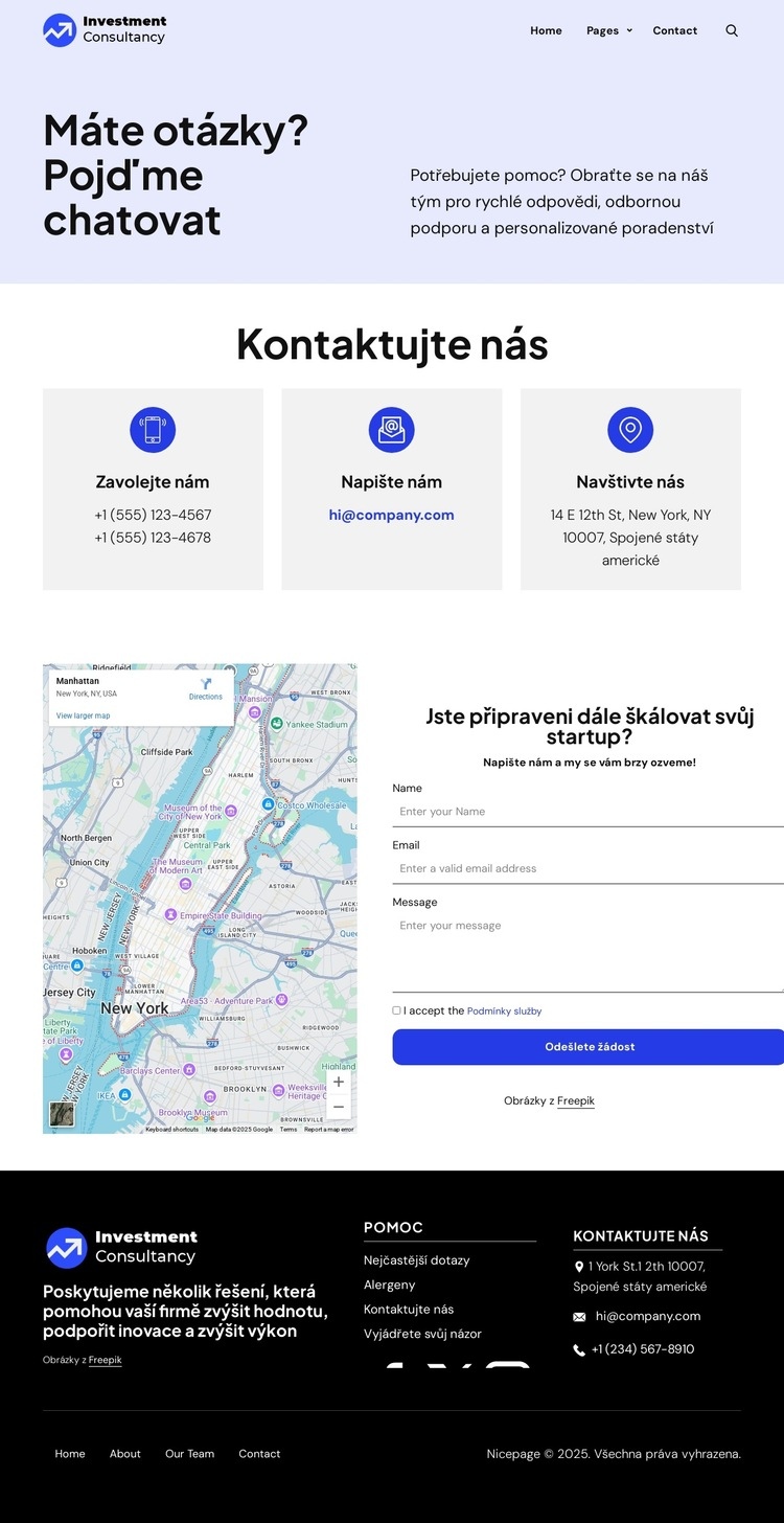 Obraťte se na náš tým pro rychlé odpovědi Šablona HTML