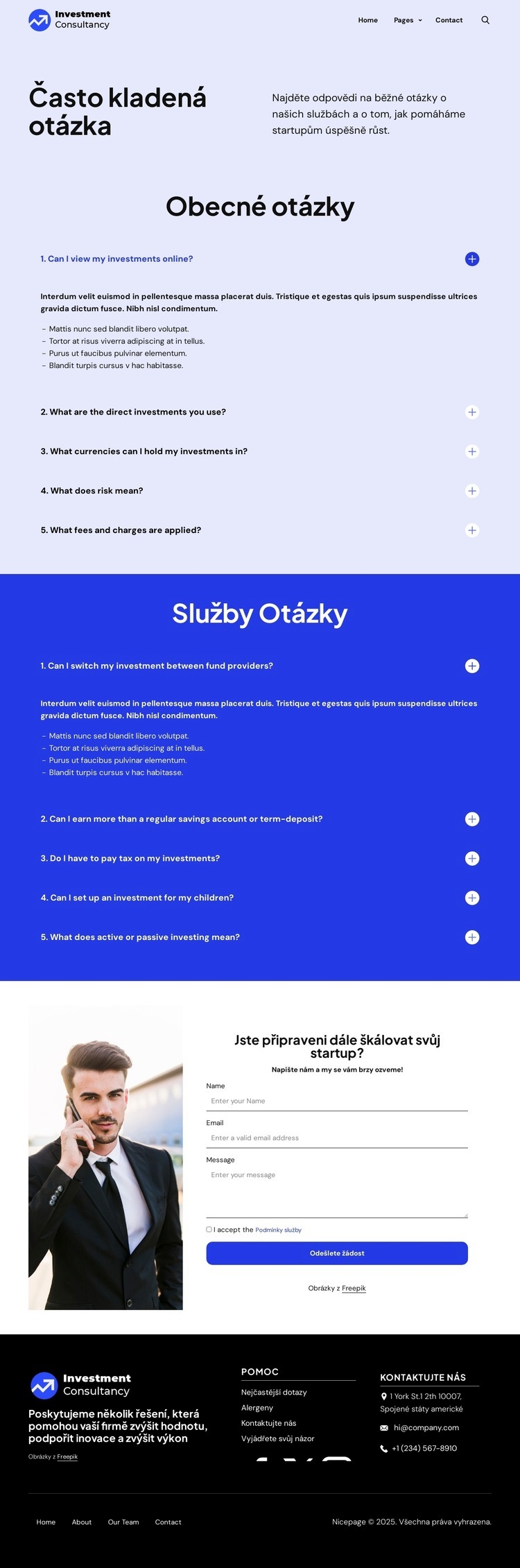 Obecné otázky Šablona webové stránky