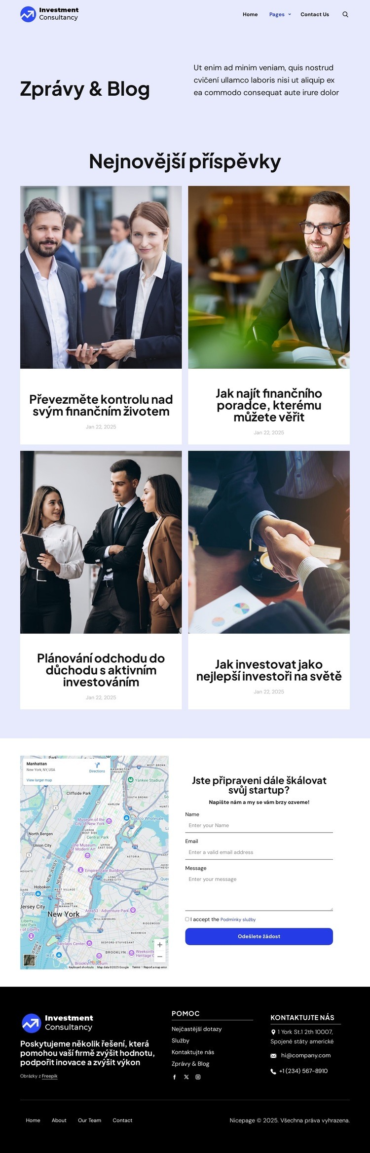 Novinky a blog Šablona webové stránky
