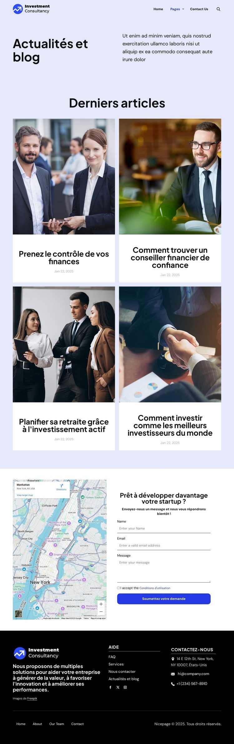 Actualités et blog Conception de site Web