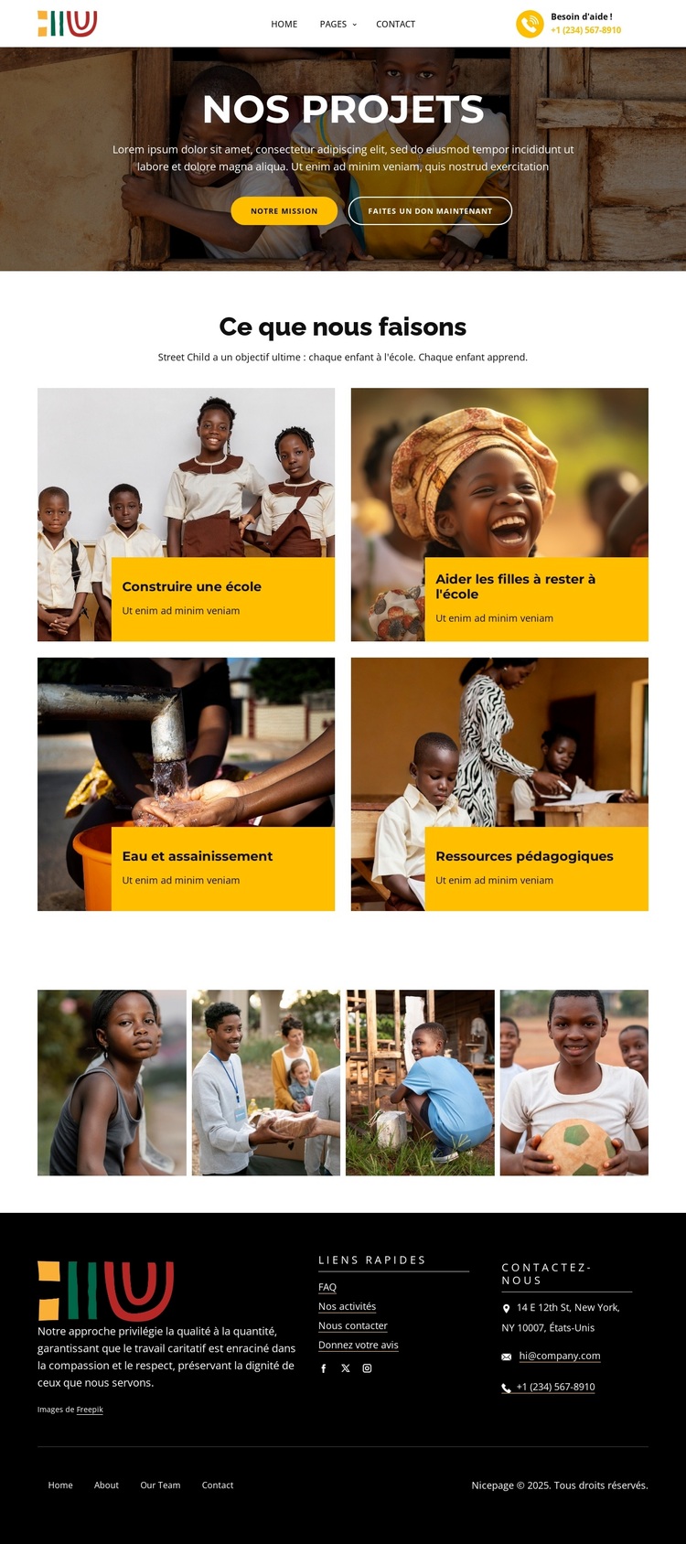 Les projets caritatifs Thème WordPress