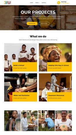 The charity projects - Html Code Example by Nicepage