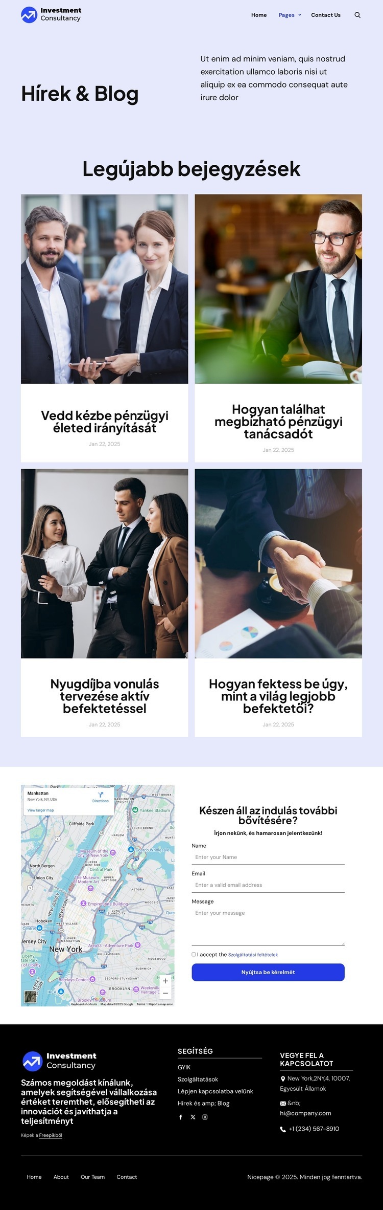 Hírek és blog HTML Sablon