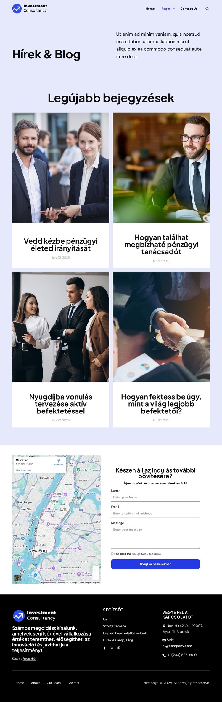 Hírek és blog Weboldal tervezés