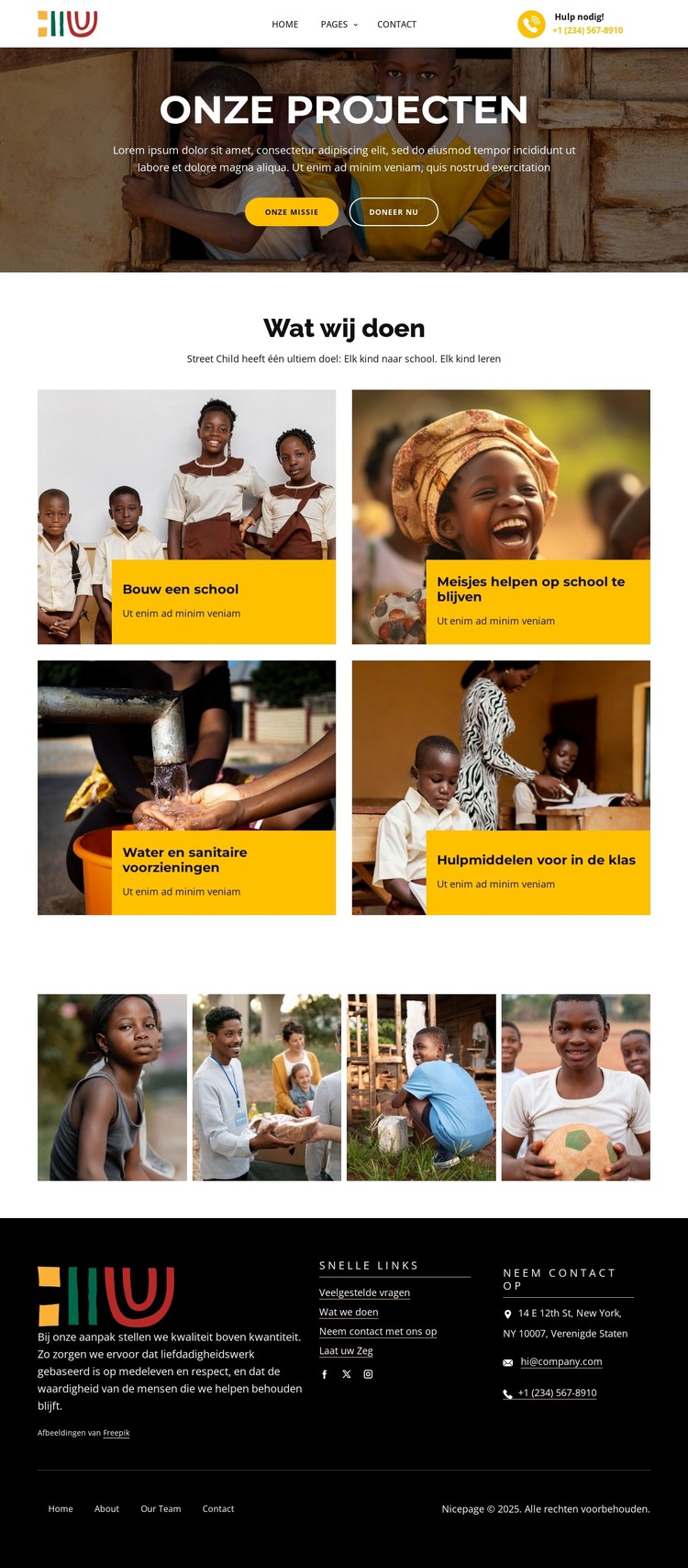 De liefdadigheidsprojecten CSS-sjabloon