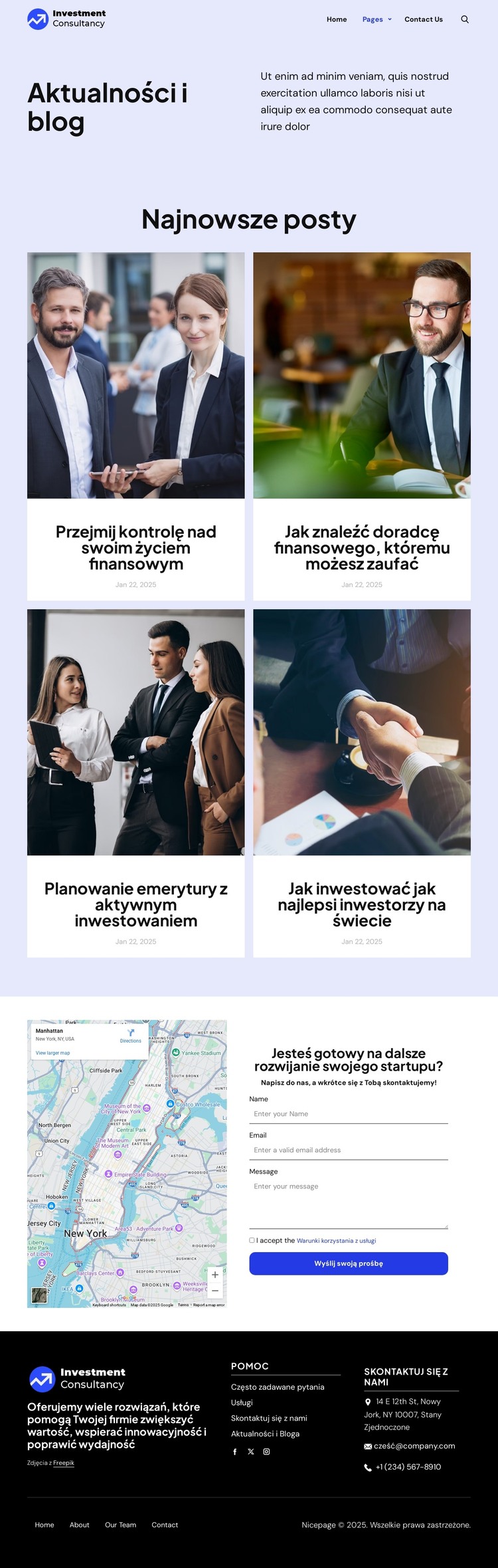 Aktualności i blog Szablon HTML