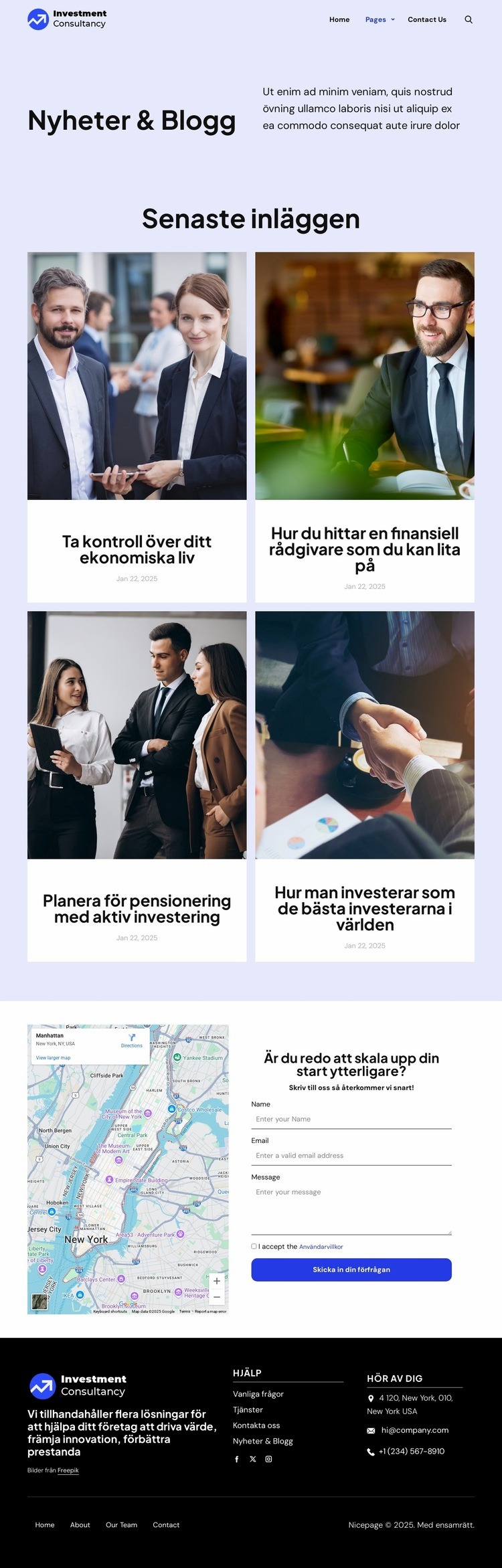 Nyheter och blogg HTML-mall