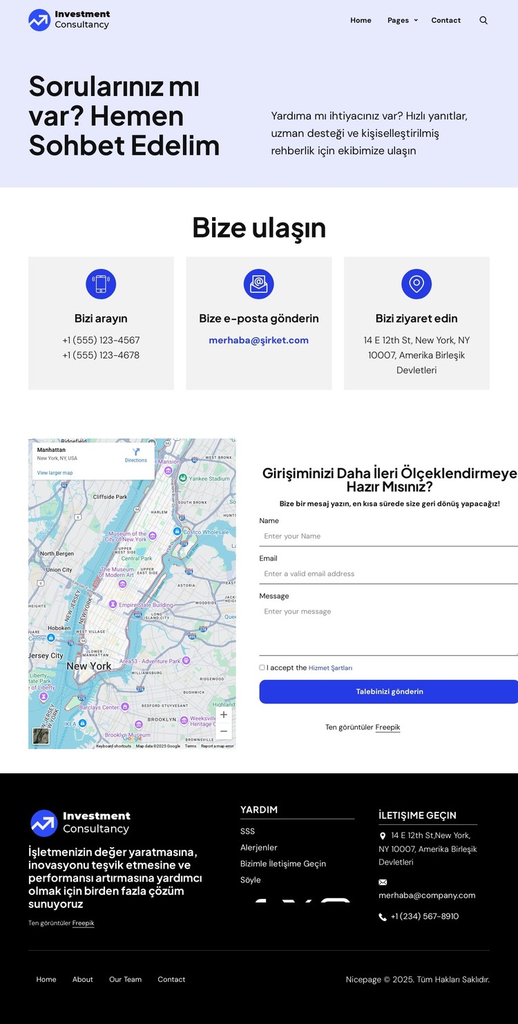 Hızlı yanıtlar için ekibimize ulaşın CSS Şablonu