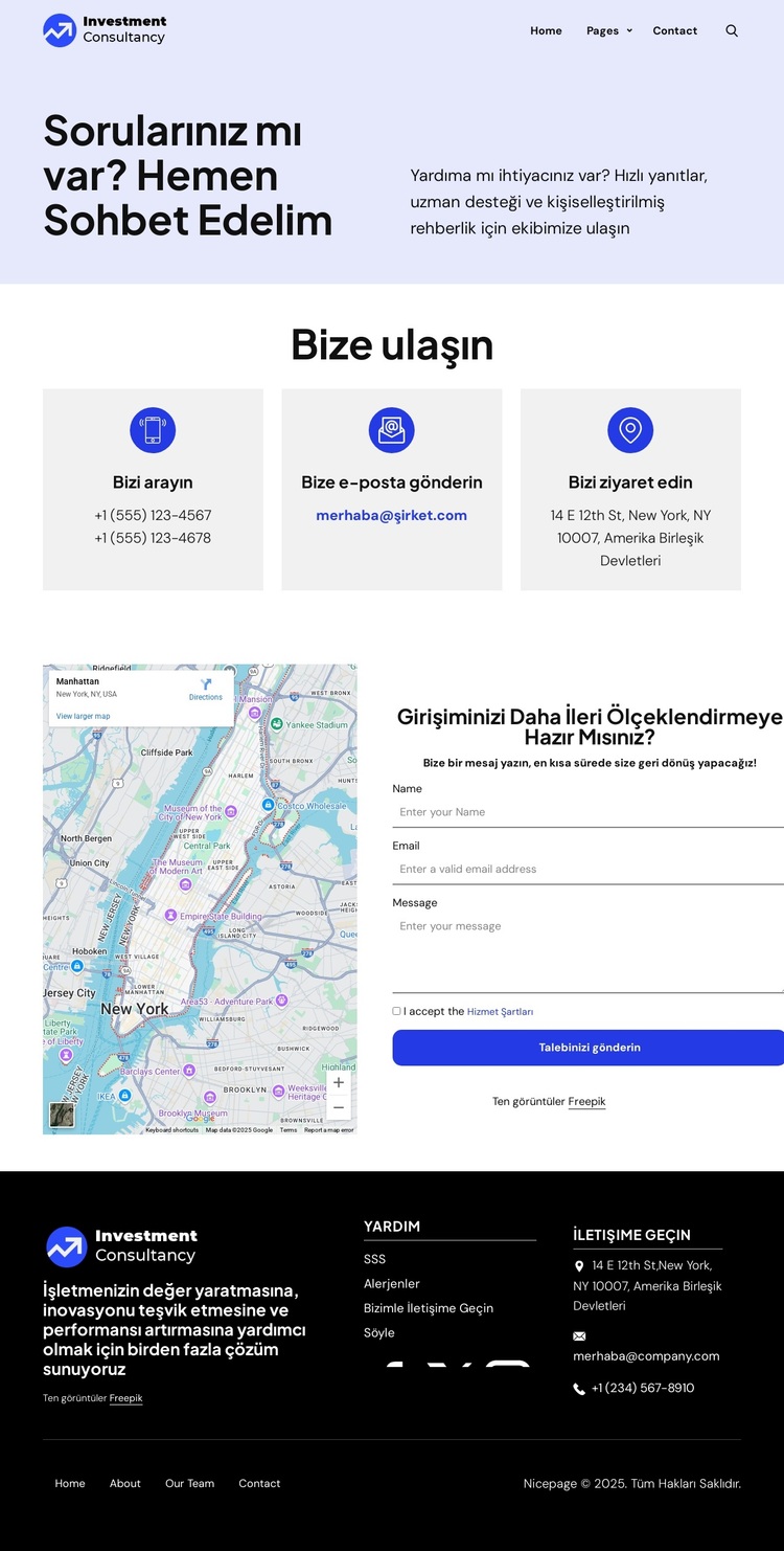 Hızlı yanıtlar için ekibimize ulaşın WordPress Teması