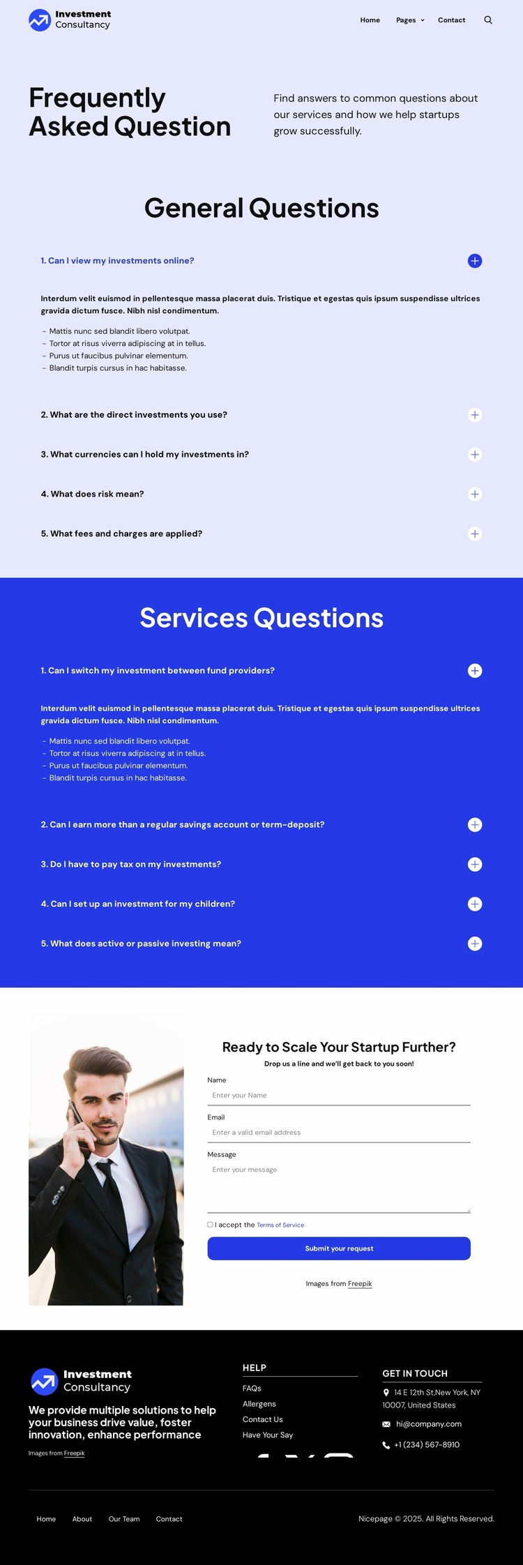 General questions Website Builder Templates