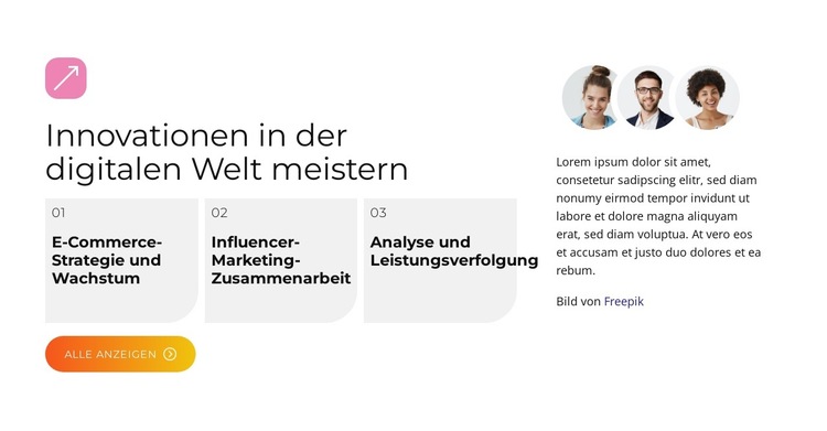 Inhaltserstellung Website-Vorlage