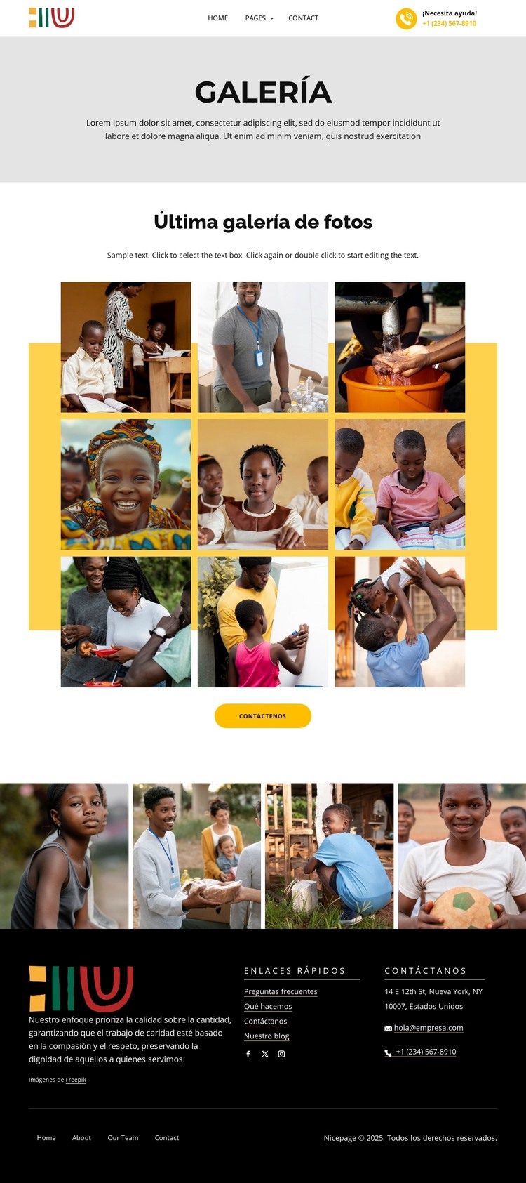 Galería benéfica Plantilla HTML