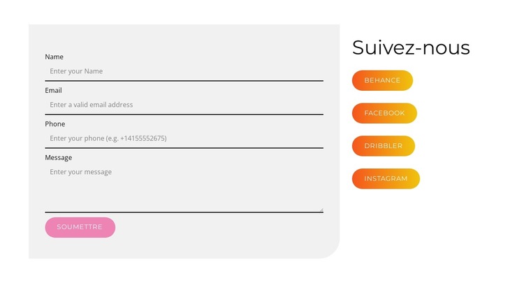Médias sociaux innovants Modèle de site Web