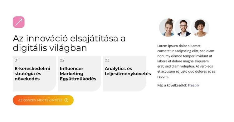 Tartalomkészítés Weboldal sablon