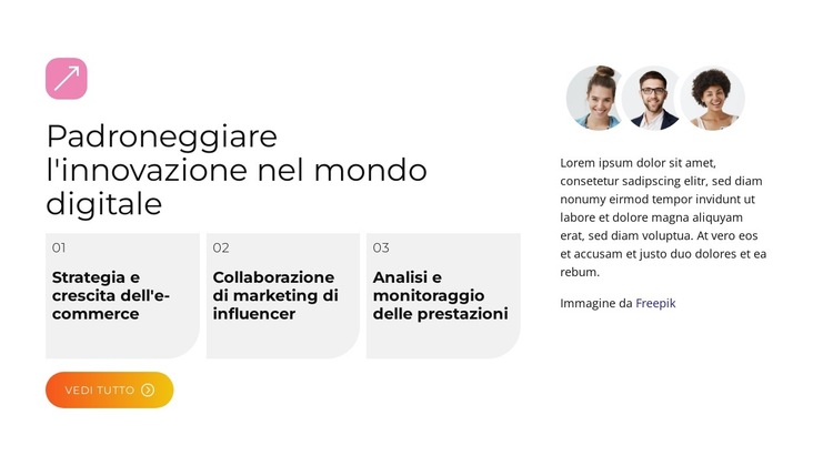 Creazione di contenuti Modello di sito Web