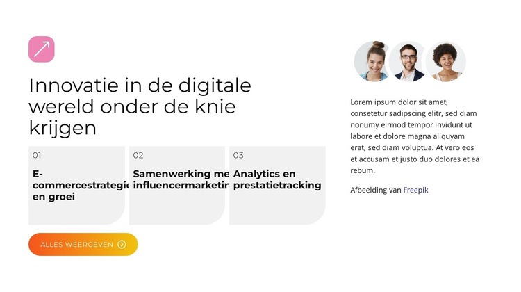 Inhoud creëren Website sjabloon