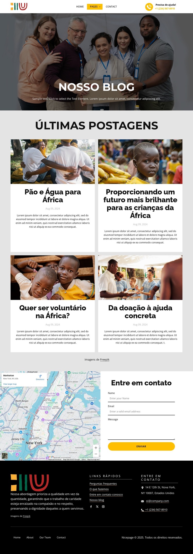 Blog Transformando vidas Modelo de site