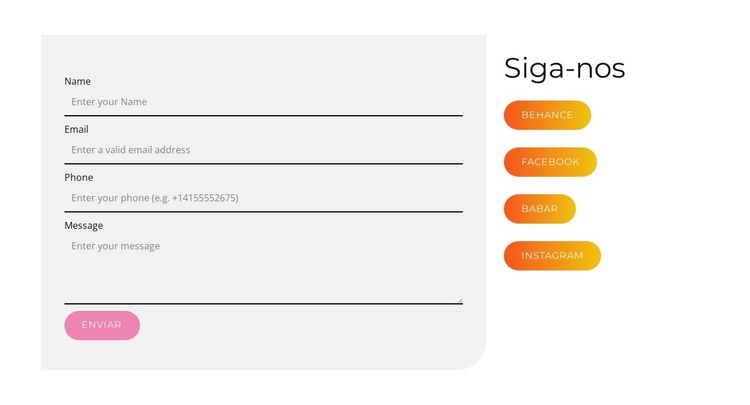 Mídias sociais inovadoras Modelo de site