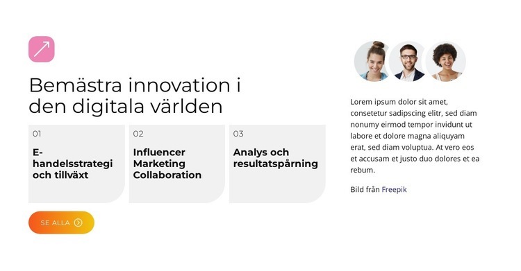 Skapande av innehåll Webbplats mall