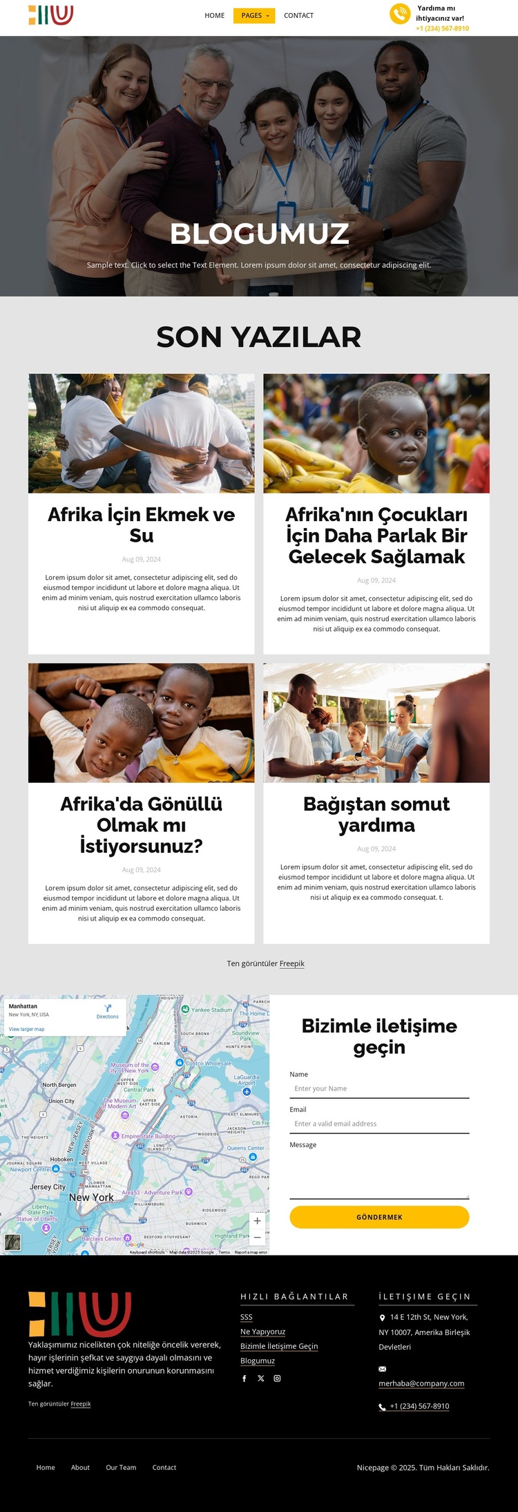Hayatları dönüştüren blog Web Sitesi Şablonu