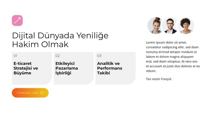 İçerik Oluşturma Web sitesi tasarımı