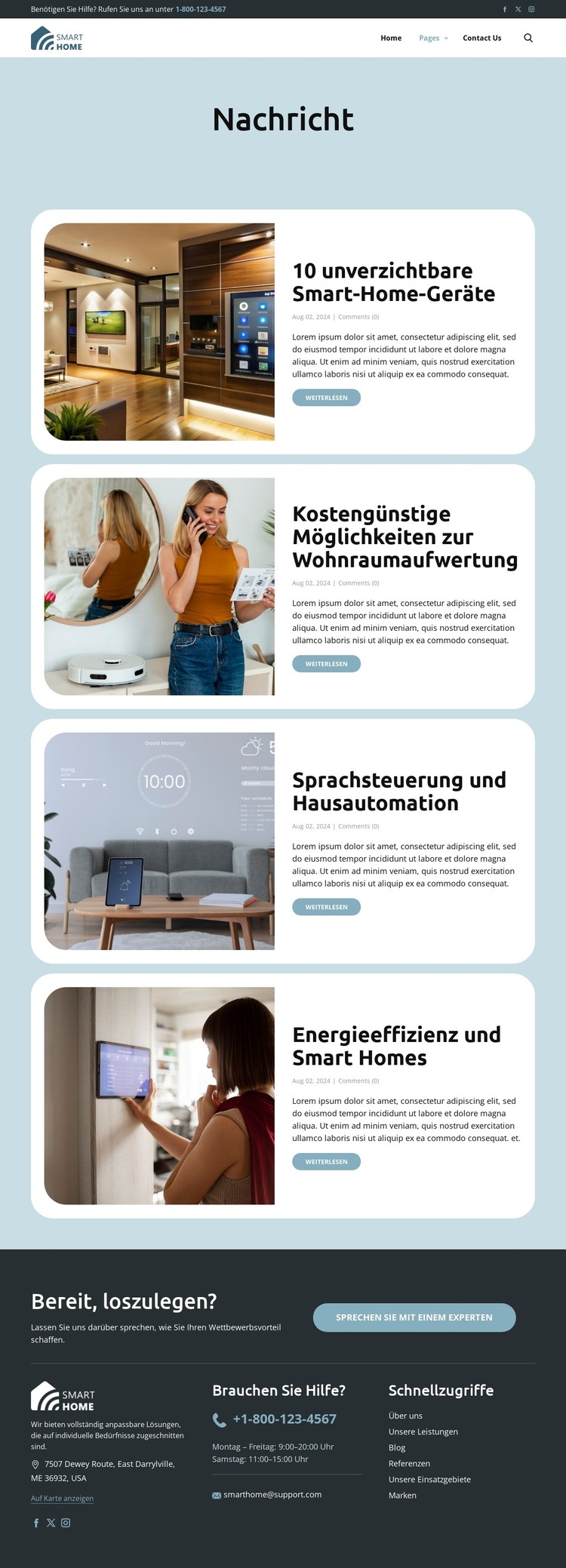 Blog zu intelligenten Lösungen HTML-Vorlage