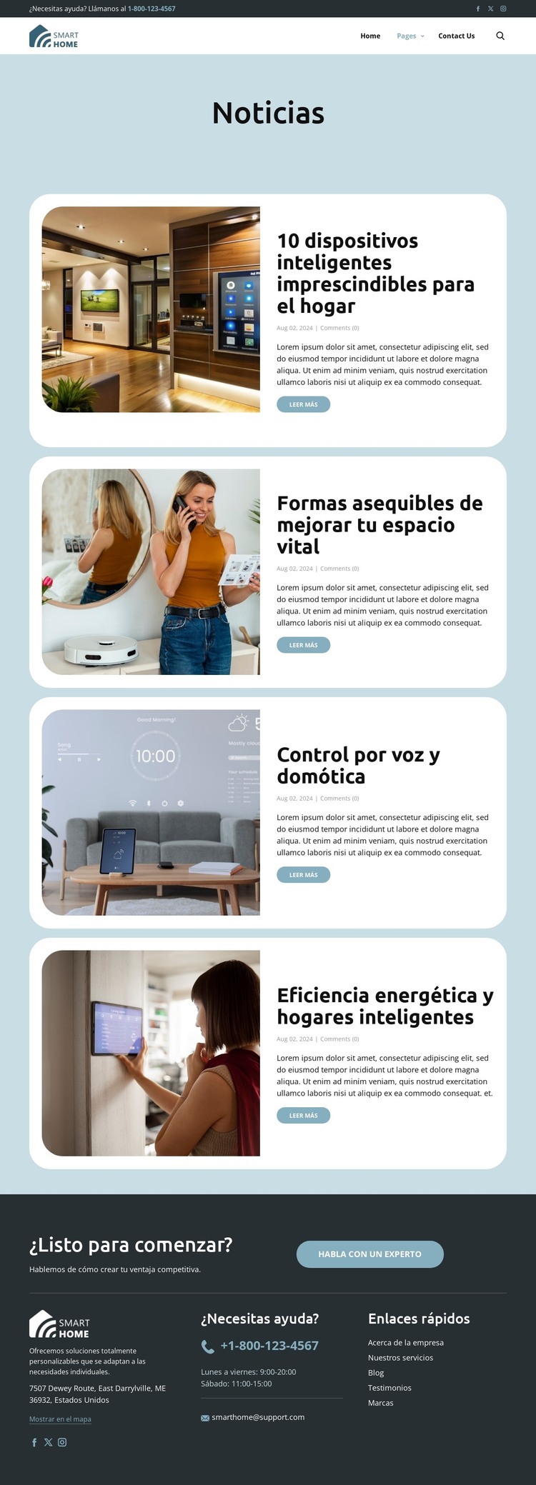 Blog de soluciones inteligentes Plantilla HTML