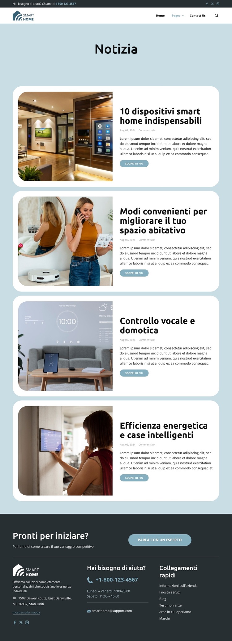 Blog sulle soluzioni intelligenti Modello di sito Web
