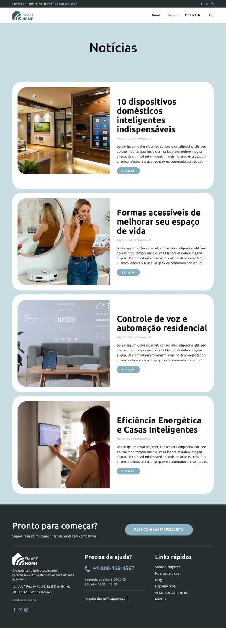 Blog de soluções inteligentes Modelo HTML