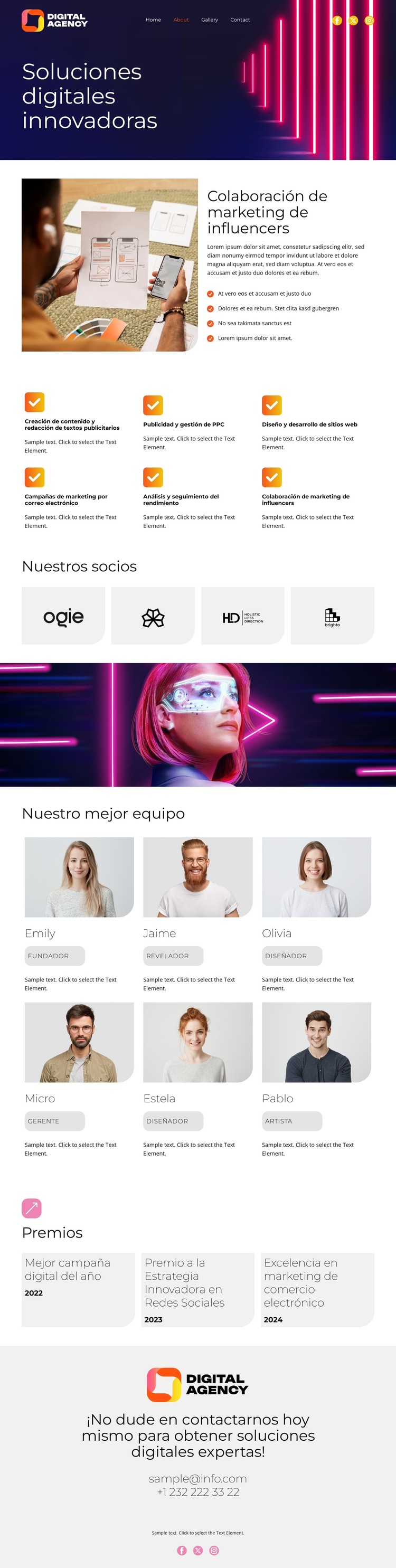 El futuro de lo digital Plantilla de sitio web