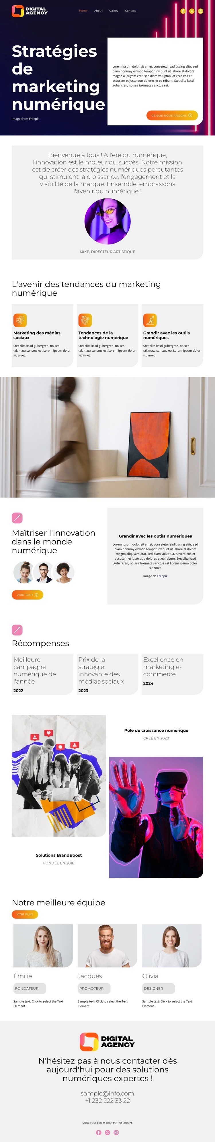 Stratégies de marketing numérique Maquette de site Web