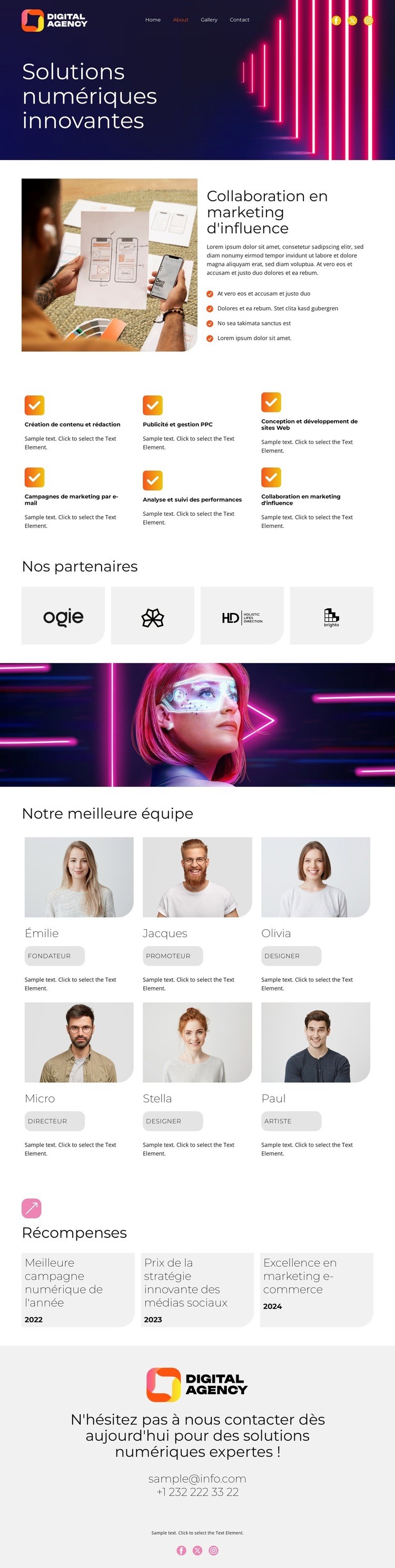 L'avenir du numérique Modèle d'une page