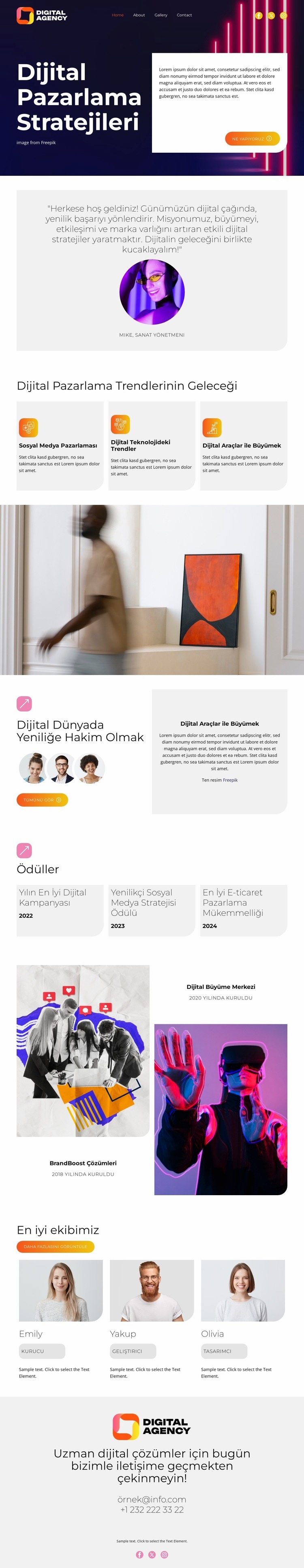 Dijital Pazarlama Stratejileri Bir Sayfa Şablonu