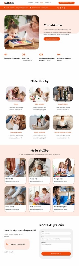 Služby hlídání dětí Šablony webových stránek