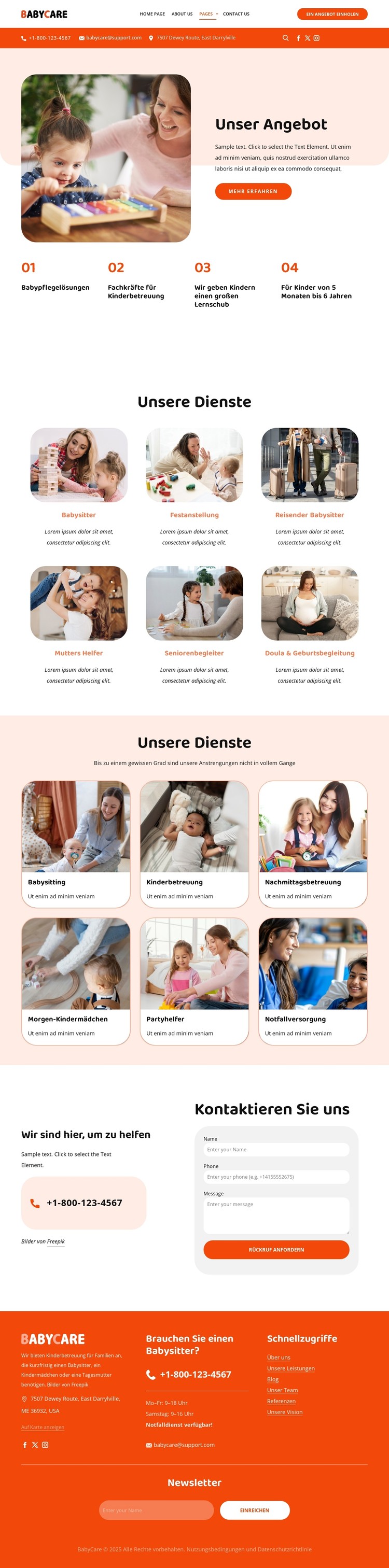 Babysitter-Service CSS-Vorlage