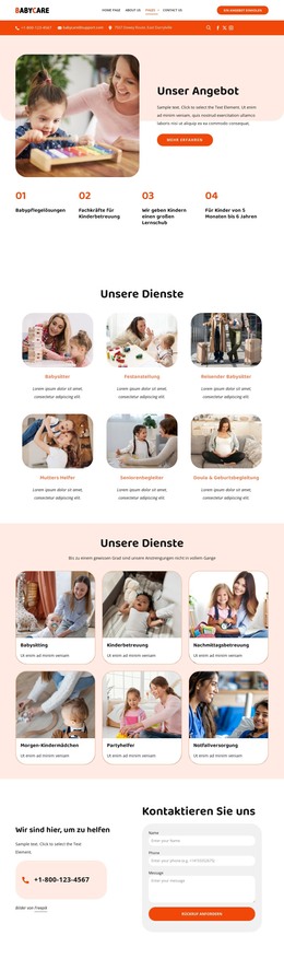 Babysitter-Service - Responsive Website