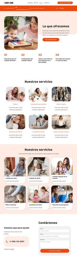 Servicios de niñera Maquetas de sitios web